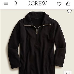J.Crew University terry long half-zip tunic